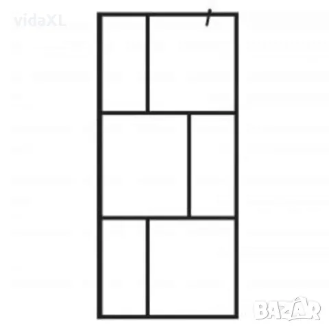 vidaXL Преграден параван за баня, закалено стъкло, черен, 90x195 см, снимка 3 - Душове - 56146162