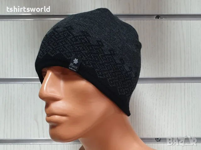 Нова зимна шапка MAREX в сив цвят с геометрична шарка, снимка 5 - Шапки - 47936363