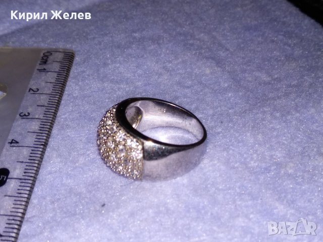 ПРЕКРАСЕН СКЪПОЦЕНЕН СРЕБЪРЕН ФЕШЪН ПРЪСТЕН СРЕБРО 925 с МНОГО ФАСЕТИРАНИ БЛЕСТЯЩИ ЦИРКОНИ 34426, снимка 7 - Пръстени - 39507258