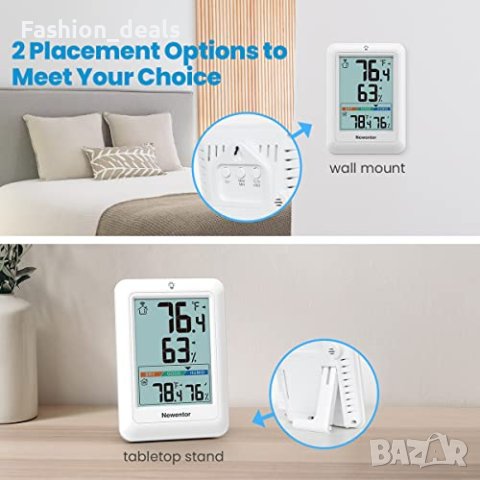 Нов Безжичен вътрешен външен цифров термометър хигрометър влажност, снимка 9 - Други стоки за дома - 41169968