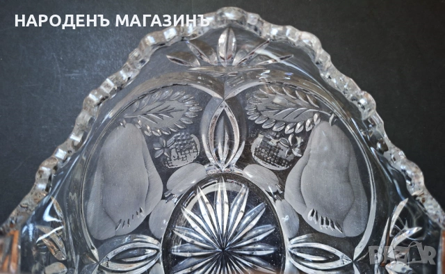 T.G. Hawkes & Co. New York Голяма кристална фруктиера кошница с дръжка за плодове бонбониера кристал, снимка 13 - Други ценни предмети - 53816129