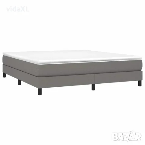 vidaXL Рамка за легло с пружини, тъмносива, 180x200 см, плат, снимка 3 - Спални и легла - 56146584