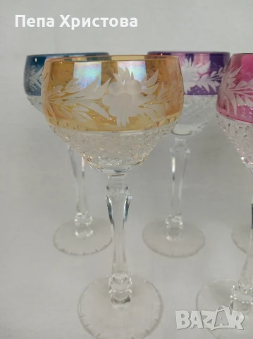 чаши за вино от оловен кристал, снимка 2 - Чаши - 50943698
