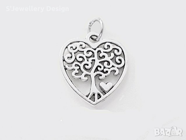 Талисман висулка сърце с дървото на живота, снимка 1 - Гривни - 33854960