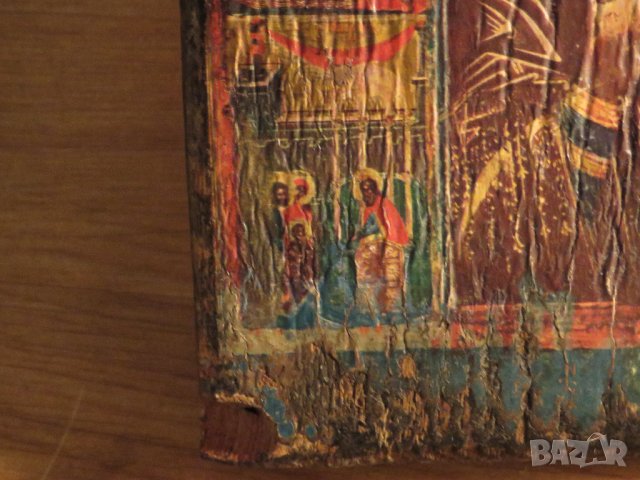 † Стара православна ръчно рисувана икона Житие на Дева Мария, Света Богородица религия, снимка 6 - Икони - 35745184