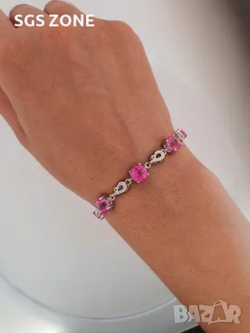 Сребърна Гривна с Топаз и Перидоти, снимка 4 - Гривни - 49795132