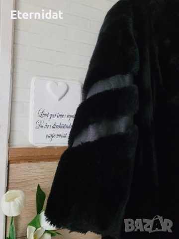 Черно зимно пухено палто , снимка 6 - Палта, манта - 51752268