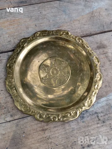 поднос месинг, снимка 2 - Антикварни и старинни предмети - 47306699
