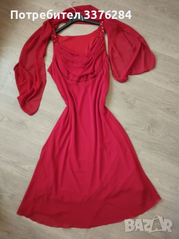 Дамска официална рокля в червен цвят, снимка 14 - Рокли - 40669938