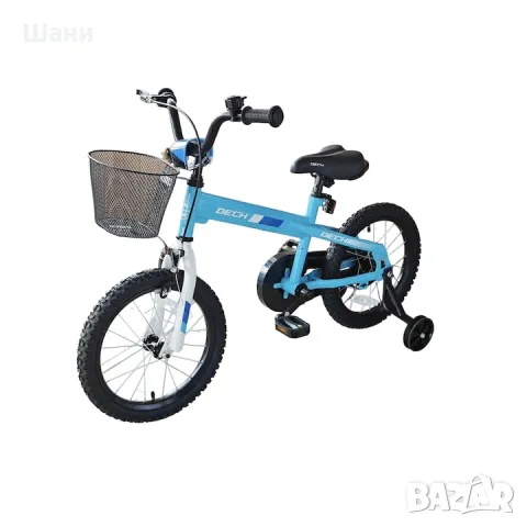 Детски велосипед Dech, 16”, помощни колела, Син