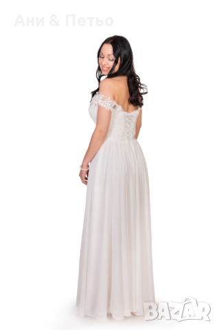 Сватбена / булчинска рокля в цвят Айвъри, снимка 5 - Сватбени рокли - 44823518