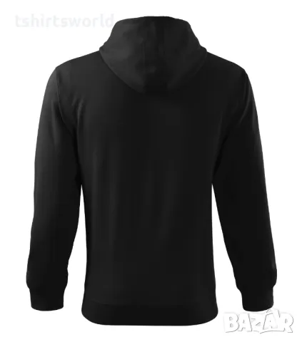 Нов мъжки суичър с ЦИП и качулка в черен цвят, снимка 3 - Суичъри - 47967501