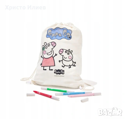 Чанта за оцветяване Peppa Pig с маркери креативна раница Пепа Пиг