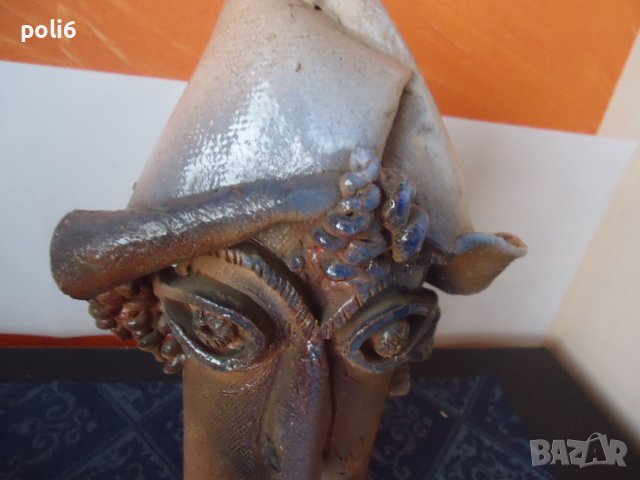 глава с шапка  от глина ,керамика от Молдова, снимка 2 - Декорация за дома - 39334102