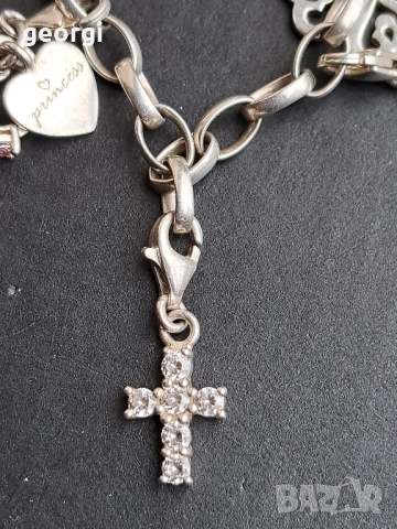 сребърна гривна Thomas sabo Charm club със 7 талисманчета , снимка 14 - Гривни - 52591375
