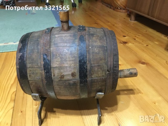 Старо малко буре със стойка, снимка 4 - Антикварни и старинни предмети - 39804659