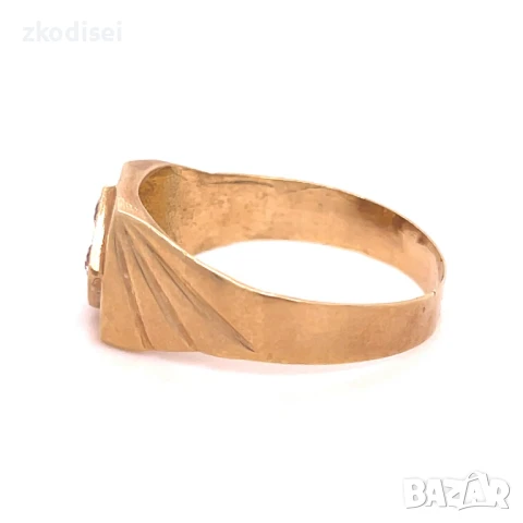 Златен мъжки пръстен 4,02гр. размер:64 14кр. проба:585 модел:32646-6, снимка 2 - Пръстени - 51018088