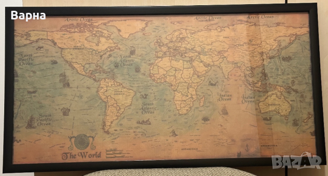 Постер, плакат, картина “Карта на света”( Word map vintage journal), снимка 1 - Декорация за дома - 44837374