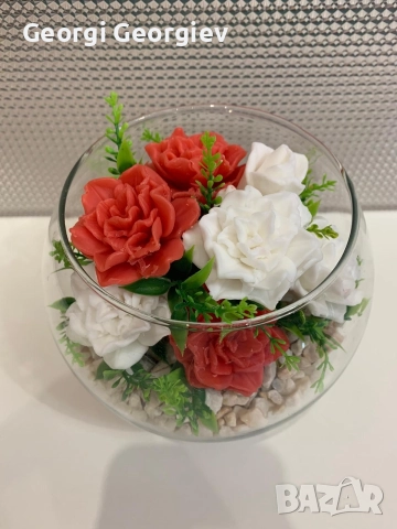 цветя изработени с глицеринов ароматен сапун и Българска роза 🌹 Стара Загора Център., снимка 16 - Декорация за дома - 52838901