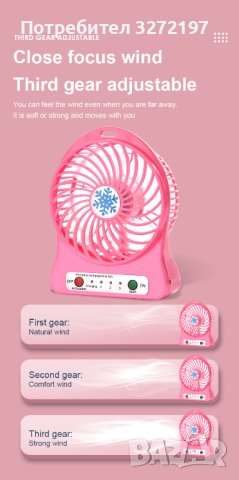 USB вентилатор + опция батерия - 3 скорости,подходящ ,за лаптоп,таблет,моб.телефон и др., снимка 10 - Друга електроника - 41245887