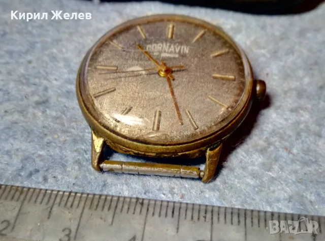 CORNAVIN 17 JEWELS SHOCKPROOF Стар РУСКИ ЧАСОВНИК със СЛЕДИ от ПОЗЛАТА КОРНАВИН Рядък СССР 28036, снимка 5 - Антикварни и старинни предмети - 48275489