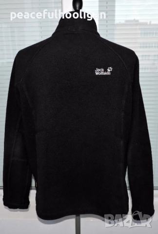 Jack Wolfskin Nanuk -мъжко черно поларено горнище за туризъм и планина с цип размер XL , снимка 9 - Якета - 52430456