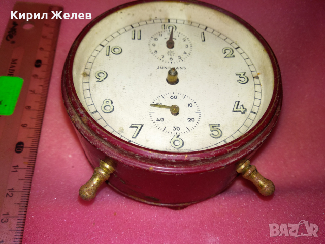 JUNGHANS MADE in GERMANY Стар КОЛЕКЦИОНЕРСКИ МЕХАНИЧЕН НЕМСКИ БУДИЛНИК от ЦАРСКО ВРЕМЕ ЮНГХАНС 43689, снимка 9 - Антикварни и старинни предмети - 44536207