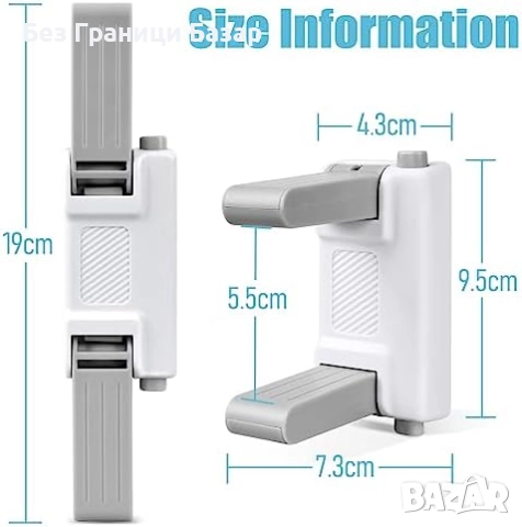 Нови Детски заключалки за дръжки на врати 2 броя, без пробиване, 3M лепенка, снимка 2 - Други стоки за дома - 52582697
