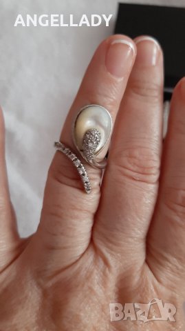  Сребърен комплект със седеф и циркони ., снимка 7 - Бижутерийни комплекти - 41979220