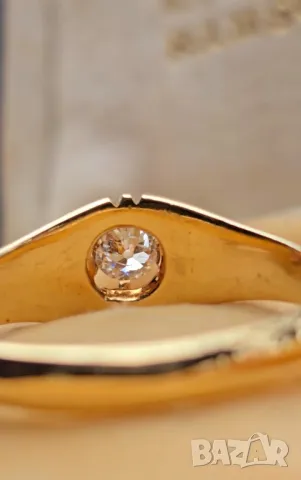 Дамски Златен Пръстен Арт Деко 18к/750 Диамант Old mine cut London 1920г , снимка 6 - Пръстени - 49091580