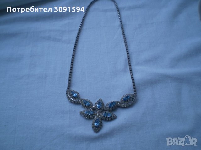  колие- огърлица сребърно покритие  със кристали , снимка 4 - Антикварни и старинни предмети - 35793892