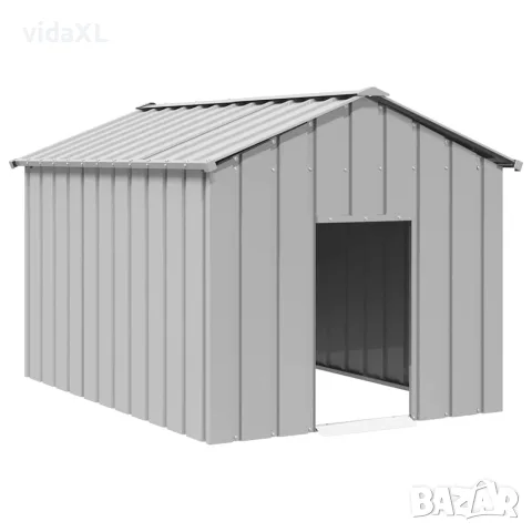 vidaXL Къща за кучета с покрив 113x153x101 cm Поцинкована стомана