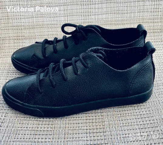 Дамски / Детски черни кожени кецове Cucu Fashion (Barefoot) - Размер 35, снимка 8 - Кецове - 56058144