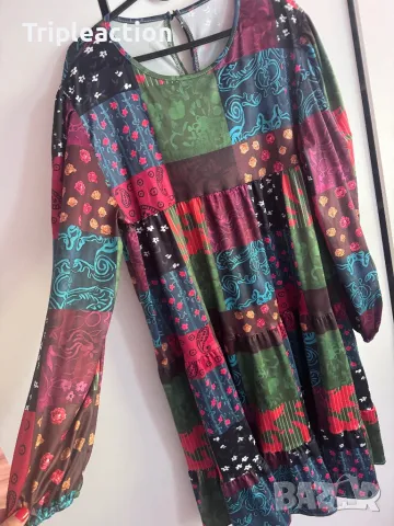 Рокля с десен в стил “Desigual” 2XL- 3XL еластична, снимка 2 - Рокли - 47395820