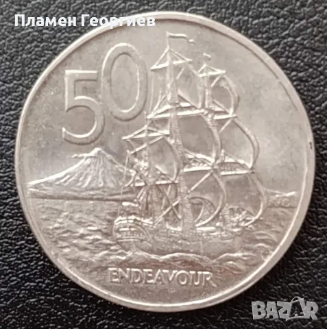 50 цента Нова Зеландия 1974 , снимка 5 - Нумизматика и бонистика - 56196030