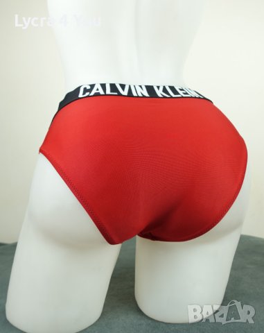 Calvin Klein M/L червена спортна бикина/бански с лека лъскавина, снимка 2 - Бански костюми - 42069448