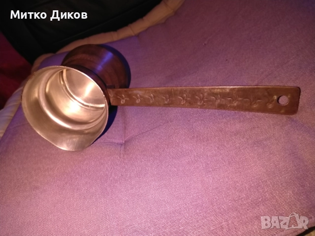 Медно канче за кафе Н-110мм фи 75мм с 6 медни чаши Н-45мм и фи 75мм нови, снимка 9 - Чаши - 52840074