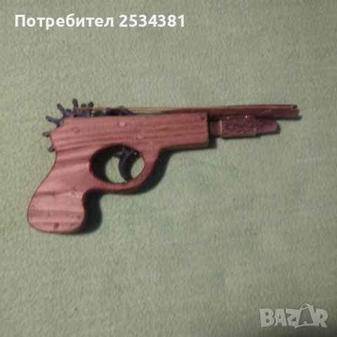 Дървена играчка - Пистолет  за стрелба с ластици, снимка 1 - Други игри - 41085361