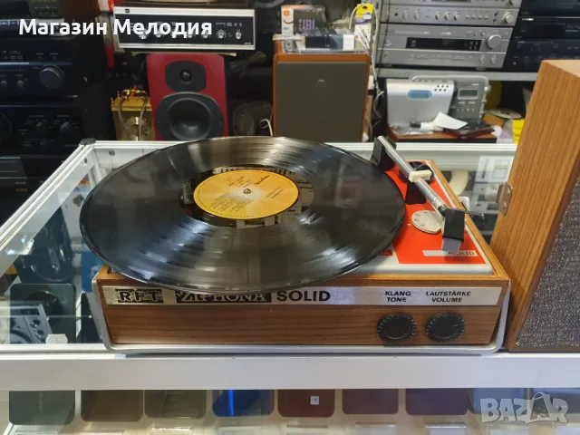 💽📻📀🎶 Грамофон RFT Ziphona Solid от 1973г. Има вграден усилвател и говорител. Работи без проблем,, снимка 9 - Грамофони - 49180710