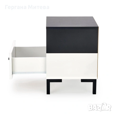 Нощно шкафче  бяло и черно., снимка 2 - Шкафове - 53732597