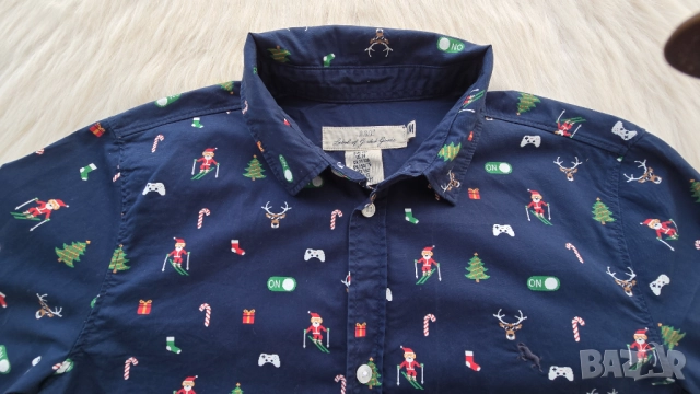 Детска Коледна риза H&M 11-12 години , снимка 2 - Детски ризи - 52859505