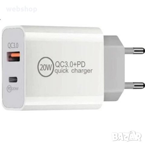 Мрежово зарядно Quick  CHARGE , бързо зареждане, Type-c, USB, 5V, 3,4A