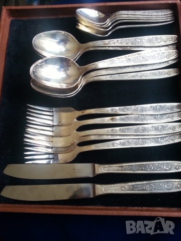 прибори от мелхиор, нови 38 броя, модел "Флора", от СССР, от 1970, красиви и солидни , снимка 4 - Прибори за хранене, готвене и сервиране - 36091656