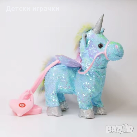 Интерактивен Еднорог, ходеща играчка музикална, с пайети, 3 цвята , снимка 4 - Плюшени играчки - 49277166