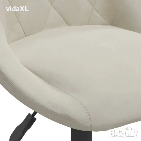 vidaXL Бар табуретка, кремава, кадифе, снимка 7 - Столове - 56147128