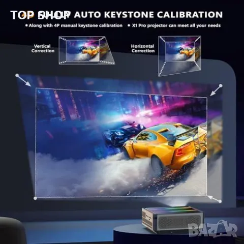Нов Портативен 8K Проектор, Поддръжка на 4K, 25000 Лумена, 200" Екран, снимка 3 - Плейъри, домашно кино, прожектори - 49341184