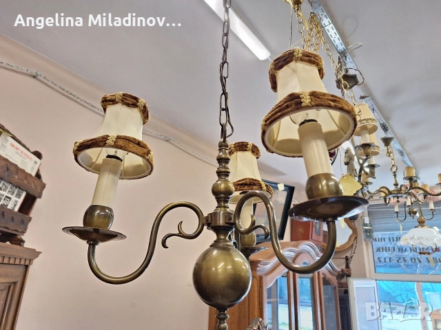 Винтидж полилей месинг , снимка 6 - Полилеи - 53773840