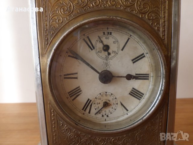  Немски настолен механичен часовник с латерна JUNGHANS Юнгханс Жокер 1920 г, снимка 2 - Антикварни и старинни предмети - 44202747