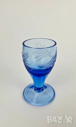 Сервиз за алкохол от синьо стъкло, снимка 4 - Сервизи - 52092219