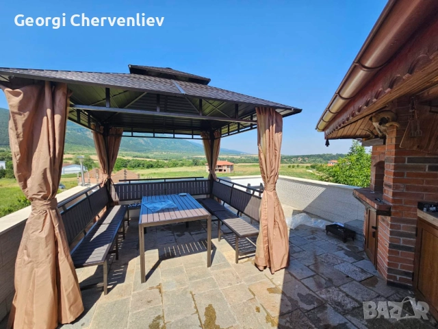 Метална беседка с пейка за двор или градина, снимка 3 - Градински мебели, декорация  - 52387365